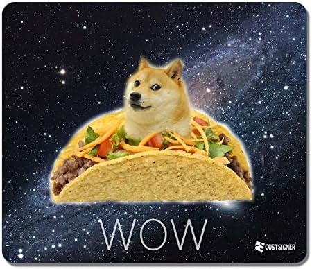 CUSTSIGNER® Office Gaming Mouse Pad [12x10x0.13 In] Funny Doge In Chicken Rolls
