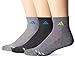 adidas Men's Cushioned Quarter Socks (3 Pack), Large, Grey-Clear Onix Marl/Shock Blue | Black-Onix Marl/EQT Green | Onix-Light Onix Marl/Semi Solar Slime