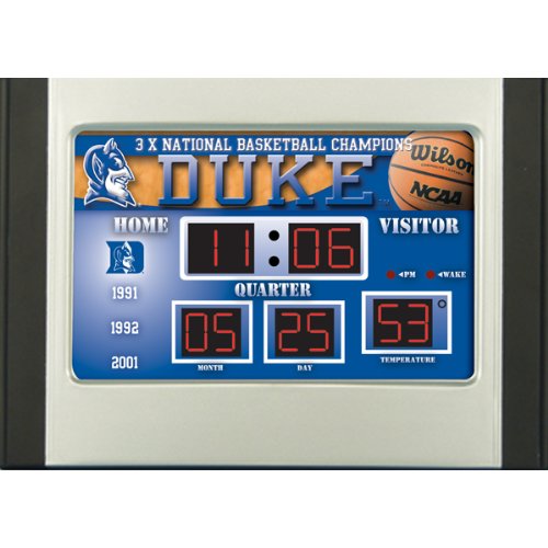 Team Sports America Duke Blue Devils 6.5x9 Scoreboard Desk Clock