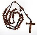 2 Rosary Necklaces Light/Dark Crown Plastic Beads - 23 In Necklace - Sold as a Pair