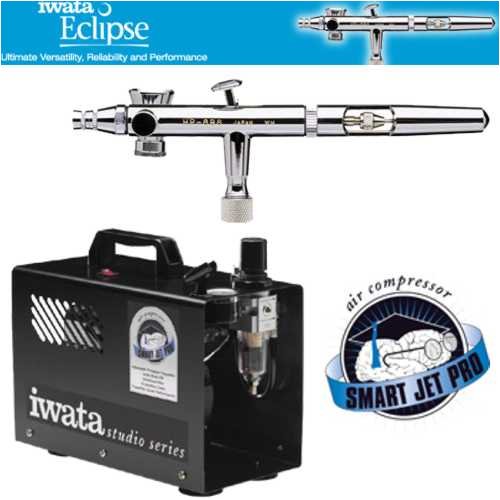 IWATA ECLIPSE HPSBS AIRBRUSH SYSTEM WITH SMART JET PRO AIR COMPRESSOR
