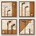 Golf, Vintage Clubs Assorted Ceramic Coasters