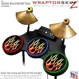 Metal Flames Skin by WraptorSkinz fits Guitar Hero 4 World Tour Drum Set for Nintendo Wii, XBOX 360,