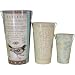 Old Fashioned French Bird Floral Design Tin Buckets with Hang Tags