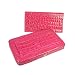 Croco Embossed Thick Flat Wallet w/ Outer Pocket and Matching Checkbook Cover in Choi...