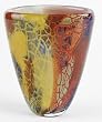 Mouth Blown Splattered Multi Color "Firestorm" Fine Crystal Vase