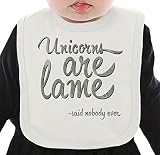 Unicorns Are Lame Nobody Said ネクタイを有する有機ビブ Medium
