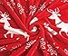 CaliTime Super Soft Throw Blanket for Bed Sofa Couch, Cozy Warm Flannel Fleece Christmas White Reindeer Snowflakes, Red, King