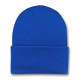 Plain Blank Long Beanie Cap Hat - Royal Blue