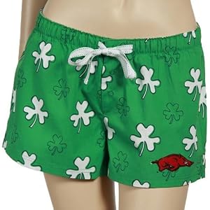Buy Arkansas Razorbacks Ladies Kelly Green Fortune Boxer Shorts by NCAA