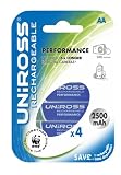 Uniross 4 x AA 2500mAh Performance Batteries