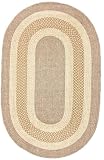 Indoor Outdoor Braided Area Rug 5x8 Oval Beige Gold Indoor Outdoor Braided Area Rug 5x8 Oval Beige Gold
