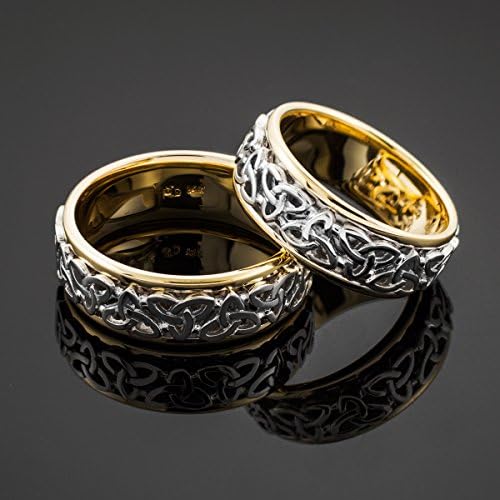 Men's 18k Two-Tone Gold 7.5mm Celtic Knot Wedding Band (10)