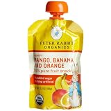 Peter Rabbit Organics Mango, Banana and Orange 100% Pure Fruit Snack, 3.5-Ounce Pouches (Pack of 10)
