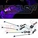 LEDGlow 4pc Purple LED Interior Footwell Underdash Neon Lighting Kit for Cars & Trucks - 7 Unique Patterns - Music Mode - 8 Brightness Levels - Auto Illumination - Includes Cigarette Power Adapter