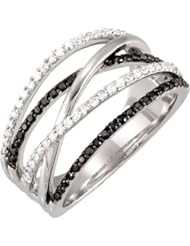 1/2 ct tw Black & White Diamond Ring - Size 7
