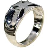 Diecut Iron Cross Emblem Sterling Silver Ring