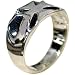 Diecut Iron Cross Emblem Sterling Silver Ring