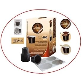 100 CAPSULES VIDES POUR MACHINES NESPRESSO (CAPSUL'IN)