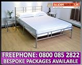 Ibiza Contemporary Modern Metal 4'6'' Double Bed Strong Alloy Frame in Silver