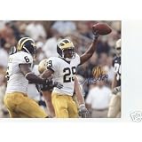 Leon Hall Autographed Michigan Wolverines (White Jersey vs ND) 8x10 Photo