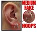 Sterling Silver Fake Ear, Nose and Lip Hoops (Medium)
