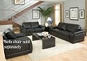 2pc Sofa Set Contemporary Style Black Leather Match