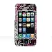 For Apple iPhone 3G | iPhone 3G S | iPhone 3GS 2nd Generation Crystal Case Hard Protector Snap on Cover (Hot Pink Butterfly, Black) + Free Screen Protector