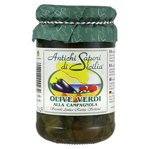 Antichi Sapori di Sicilia Country Style Green Olives - 9.8oz by Antichi Sapori di Sicilia