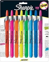Sharpie Accent Retractable Assorted 8 Pack