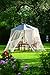 Plow & Hearth Outdoor Umbrella Canopy Mosquito And Insect Net With Zippered Opening - Breathable Woven Polyester Mesh - White - 102'' dia. x 84''H, Fits Over 7' or 9' Umbrella
