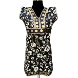 Comfortable Rubber Printed Cotton Top With Sequins On Neck & Round Bottom (Free Shipping) LLtop0105