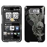 Snap-On Cover Hard Case Skin Protector for HTC HD2 HD 2 - Skull Wing + Free Stars Stripes Silicone Wristband