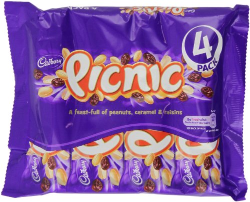 Cadbury Picnic 4 Bars (Pack of 5, Total 20 Bars) Cadbury Picnic 4 Bars (Pack of 5, Total 20 Bars) picture