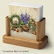 Solid wood Standard 3.6" Size coaster holder-holds set of 4 drink coasters standing up