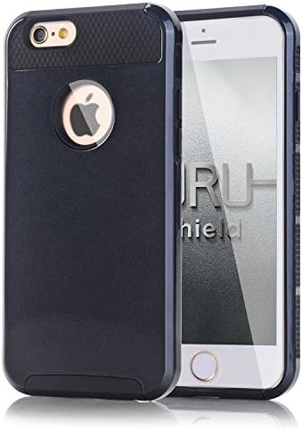 iPhone 6S Plus Case, URUShield [Spring Series] iPhone 6 6s Plus Case [Black/Black] Quality PC Silicone Defender Best Protective Anti-slip Anti-stretch Impact-resistant Dual Layer Hard Stylish Cover