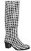 Capelli New York Ladies Shiny Hounds Tooth & Zipper Ladies City Slicker Rainboot