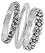 Sterling Silver Women's Bali Plain Nugget 3 Ring Set Beautiful Band Sizes 3-14