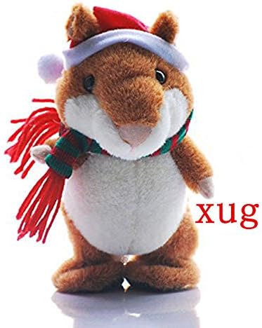 XMAS Chatimals Talking Walking Hamster Pet Record Repeat Mimicry Plush Toy Brown