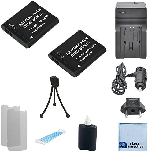 2 DMW-BCN10 Li-Ion Batteries for Panasonic Lumix DMC-LF1 Camera + Car/Home Charger + Accessory Kit | BCN10