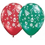 (12) Christmas Trim 11 Latex Balloons
