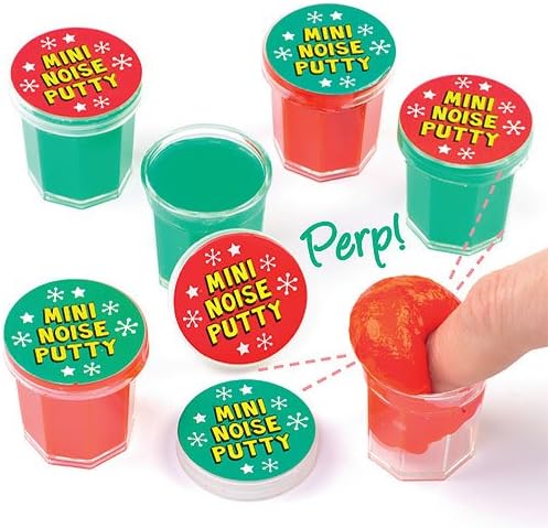 Christmas Mini Noise Putty Perfect Stocking Stuffer for Children (Pack of 6)