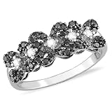 1/2 ct.t.w. Black and White Diamond Ring in 10k White Gold, I2 I3 510%2Bo1SvgqL. SL160 1/2 ct.t.w. Black and White Diamond Ring in 10k White Gold, I2 I3