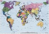 Brewster Wallcovering 4 050 World Map 4 panel mural with paste 8 10 x 6 2 Brewster Wallcovering 4-050 World Map 4 panel mural with paste 8' 10