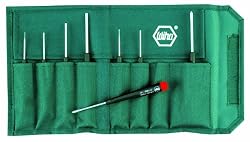 Wiha 26199 Slotted and Phillips Screwdriver Set in Rugged Canvas Pouch, 8 Piece