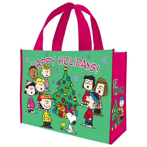 Vandor 85273 Peanuts Happy Holidays Gift Tote, Large, Multicolored