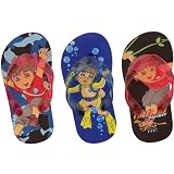 Go Diego Go Toddler Flip Flops / Thongs Sandals Black & Blue
