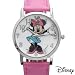 Disney Women's MIN067 Minnie Mouse Silver Case Pink Strap Watch