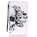 Urberry S6 Edge Plus Wallet Case, Skull and Flower Print Case for Samsung Galaxy S6 Edge Plus, Shock-proof Case with a Free Screen Protector