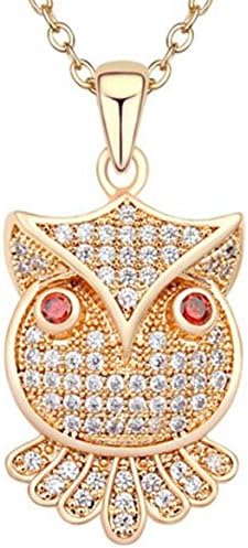 Retro Sweater Chain Wild Clothes With Jewelry National Wind Crystal Owl Long Paragraph Female Personality (blue) (Champagne gold)
